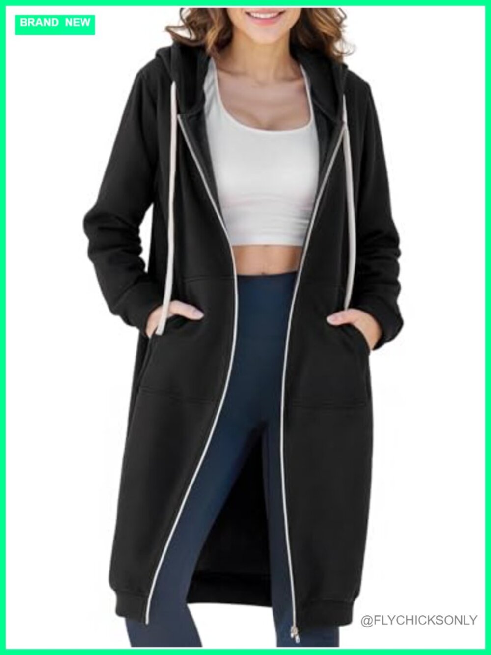 Women's Fleece Lined Full Zip Hoodie Long Sweatshirt with Pockets